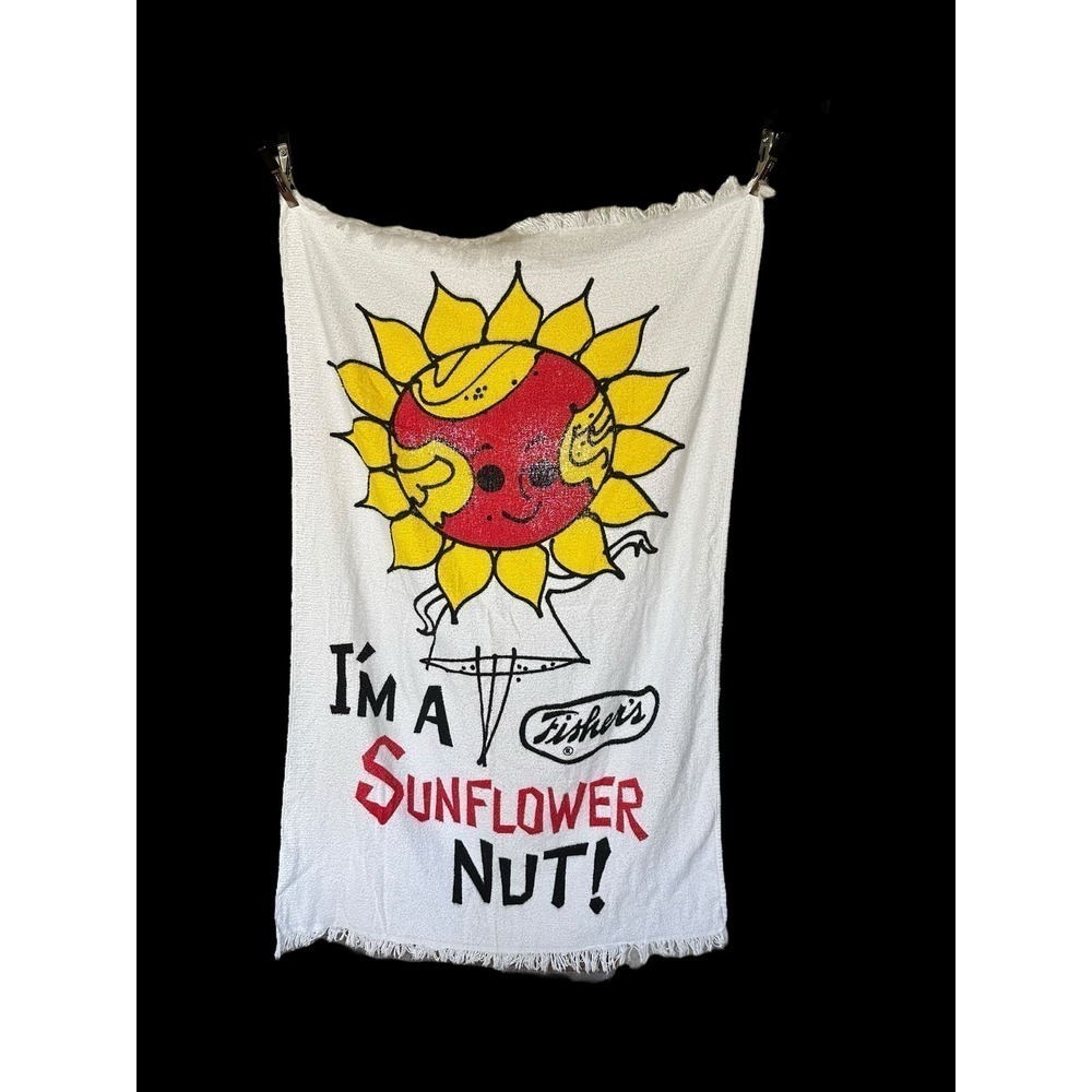 Vintage Fisher’s sunflower nut cotton beach towel